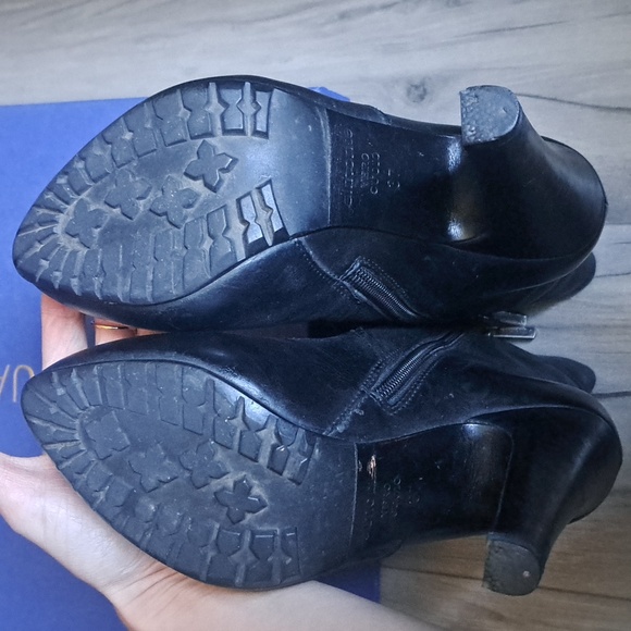 Winter heeled ankle boots, black leather, sz37 - Picture 5 of 6